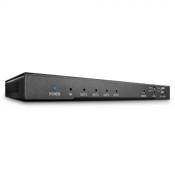 Lindy 4-poorts HDMI 18G splitter met audio en downscaling