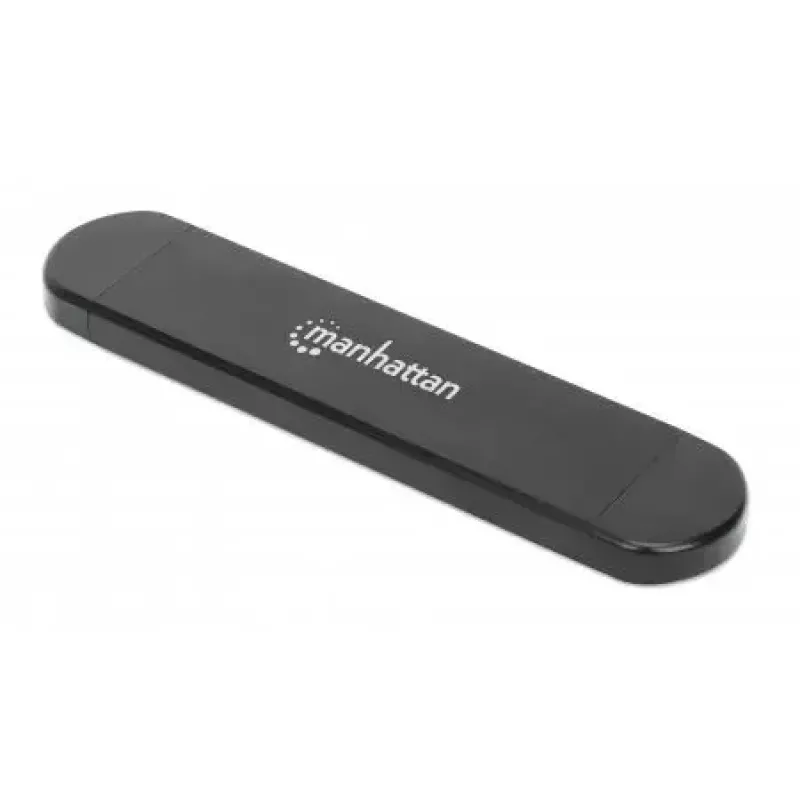 SSD-behuizing Manhattan M.2 NVMe SATA USB-C USB-A 10 Gbps Zwart