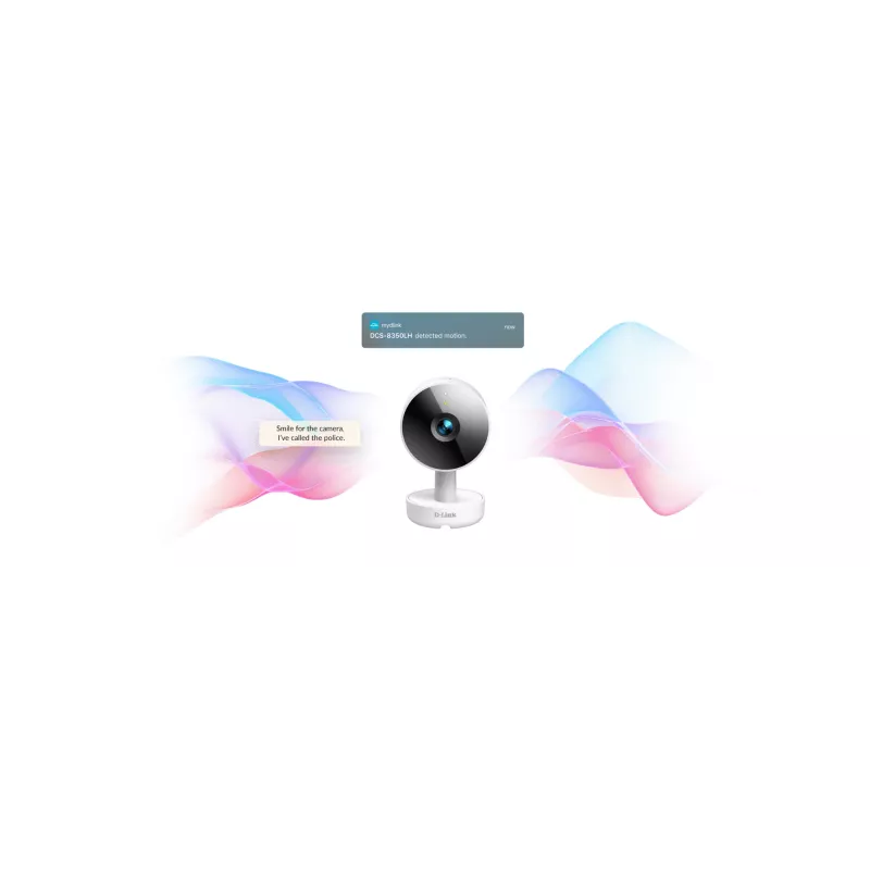 D-Link 2K QHD indoor Wi-Fi camera DCS-8350LH, IP-beveiligingscamera, binnen, bedraad & draadloos, Amazon Alexa & Google Assistant, tafel, wit
