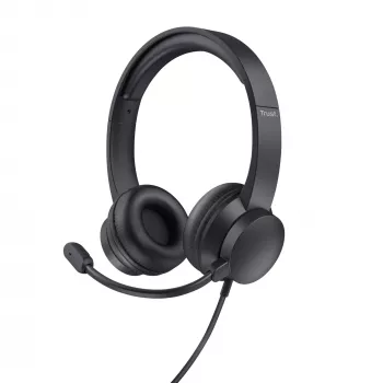 Trust HS-201 headset bedraad hoofdbeugel kantoor/callcenter USB Type-A zwart