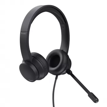 Trust HS-201 headset bedraad hoofdbeugel kantoor/callcenter USB Type-A zwart