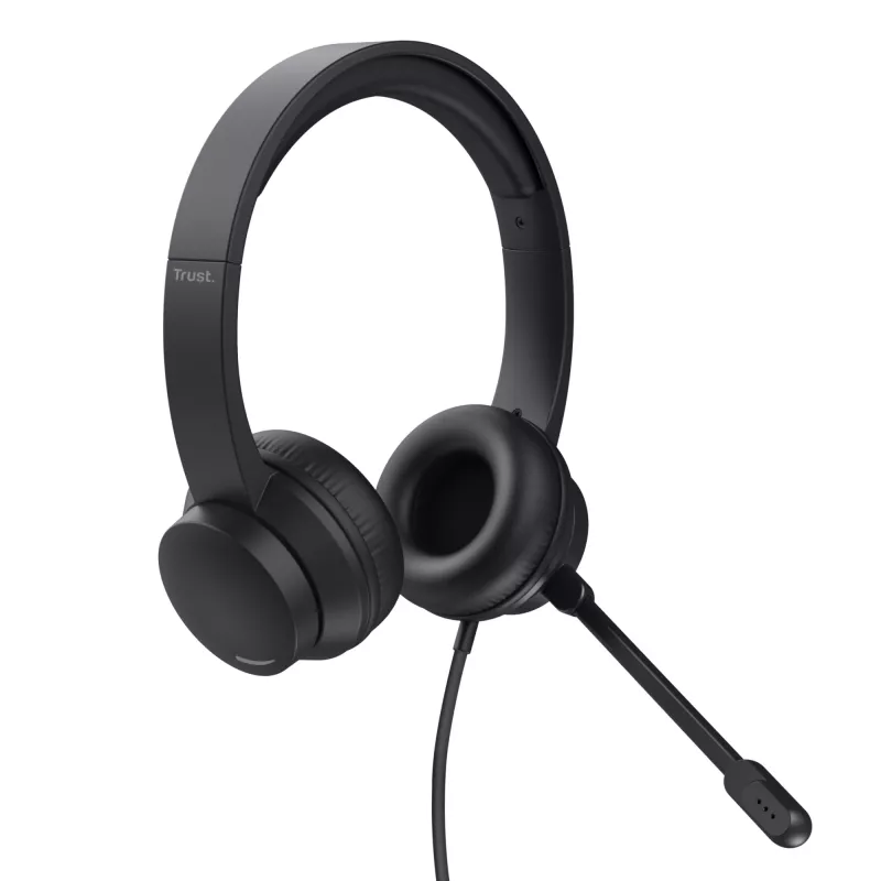 Trust HS-201 headset bedraad hoofdbeugel kantoor/callcenter USB Type-A zwart