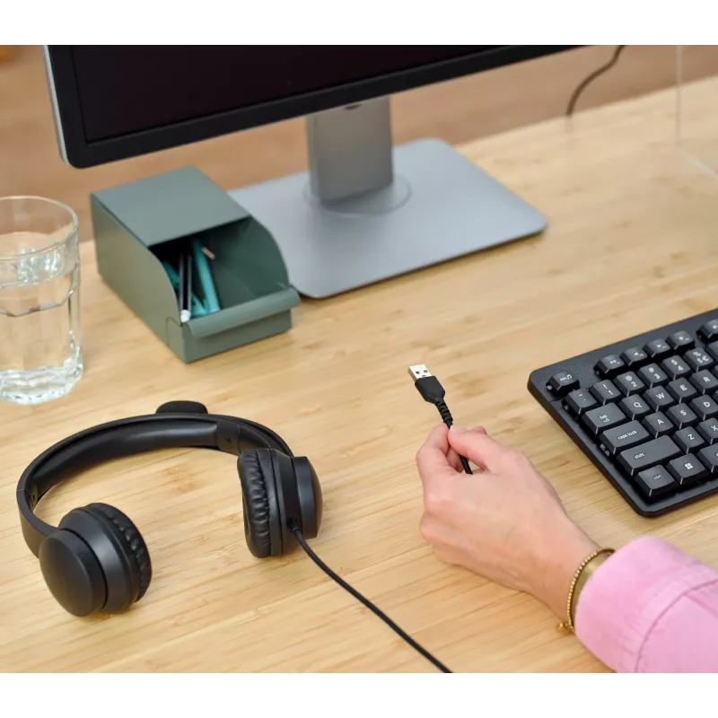 Trust HS-201 headset bedraad hoofdbeugel kantoor/callcenter USB Type-A zwart