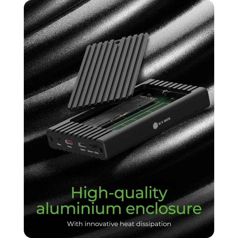 ICY BOX IB-2817MCL-C31 SSD-behuizing zwart M.2 USB-gevoed