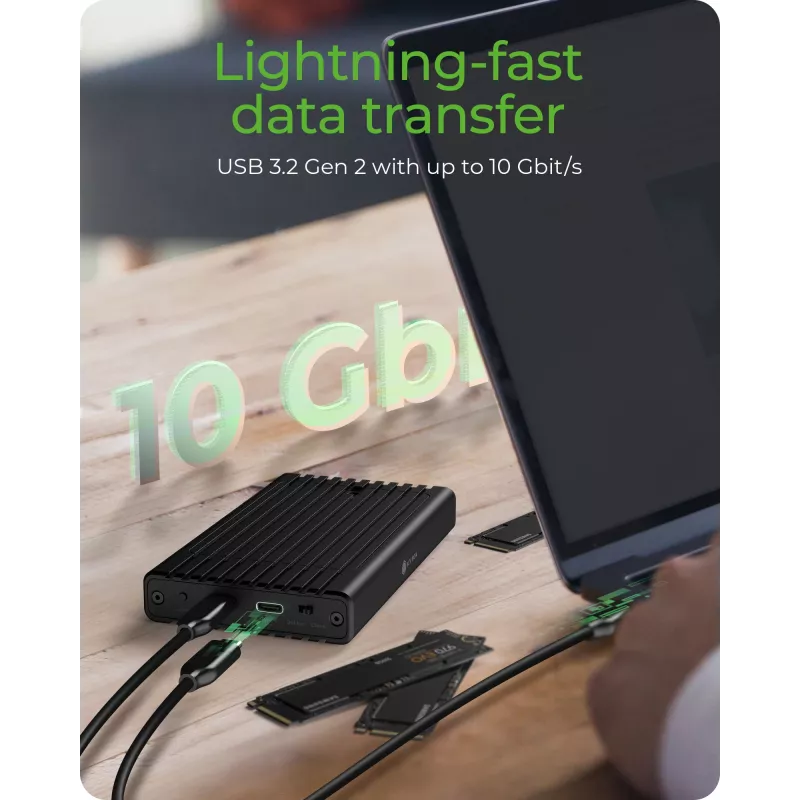ICY BOX IB-2817MCL-C31 SSD-behuizing zwart M.2 USB-gevoed