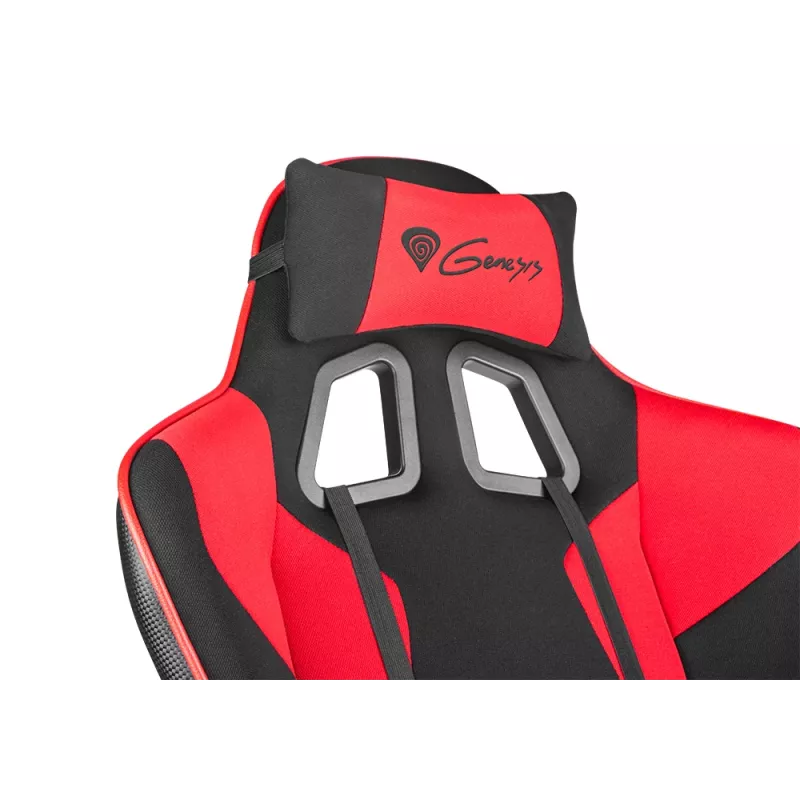 GENESIS SX77 gamingstoel gevoerde zitting zwart, rood