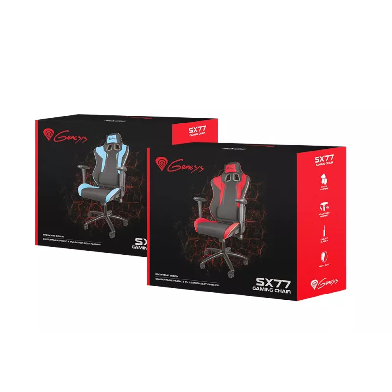 GENESIS SX77 gamingstoel gevoerde zitting zwart, rood