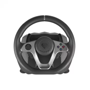 GENESIS Seaborg 400 zwart, zilver USB stuur + pedalen Nintendo Switch, PC, PlayStation 4, Playstation 3, Xbox 360, Xbox One, Xbox One S, Xbox One X