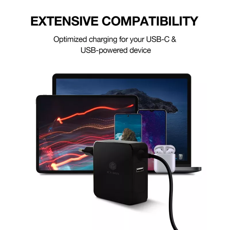 ICY BOX IB-PS101-PD laptop, smartphone, tablet zwart AC indoor