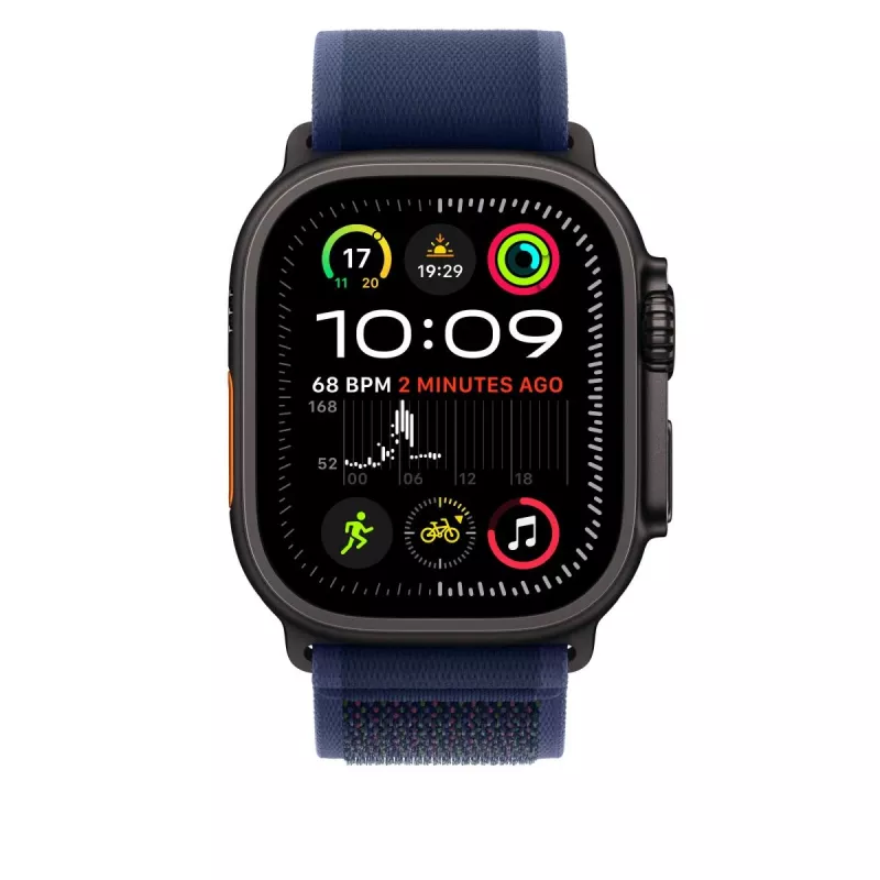 APPLE 49 mm blauwe Trail Loop – S/M – zwart titanium afwerking