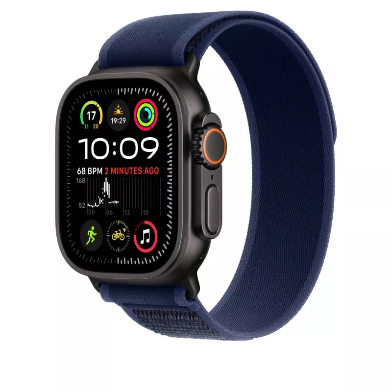 APPLE 49 mm blauwe Trail Loop – S/M – zwart titanium afwerking