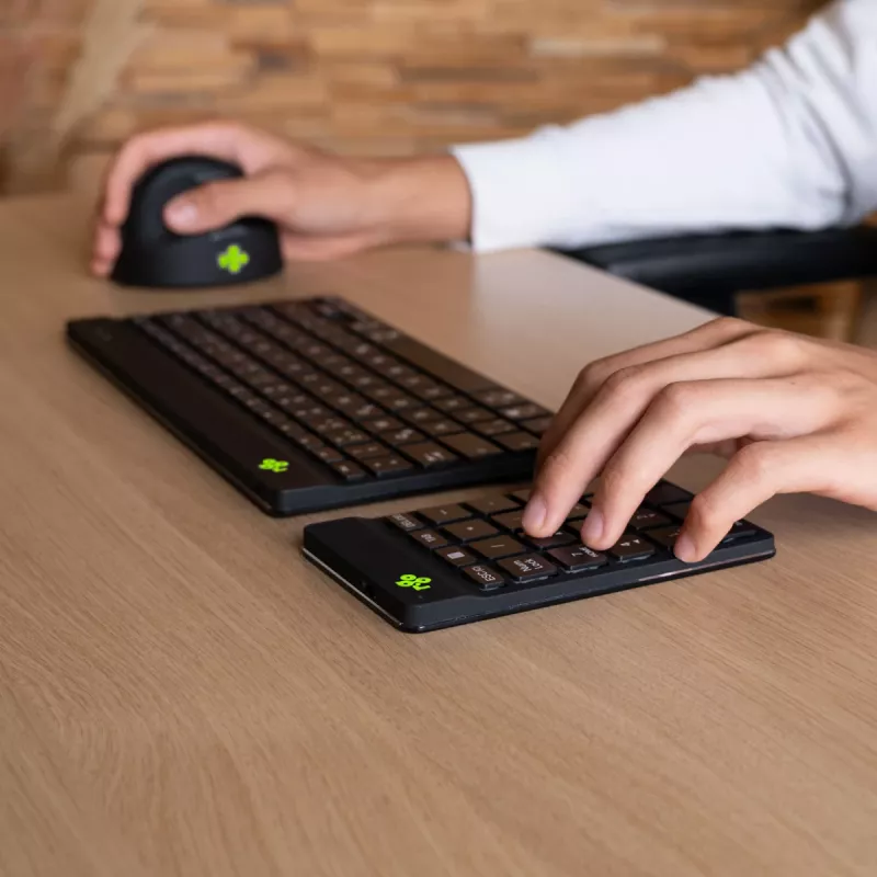 R-Go Tools numeriek toetsenblok R-Go Numpad Break, ergonomisch numeriek toetsenblok met pauzesoftware, bluetooth, zwart