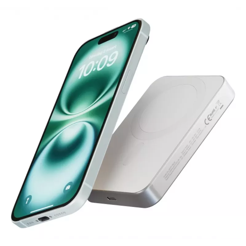 ZENS powerbank slank Qi2 Al 10000mah wit