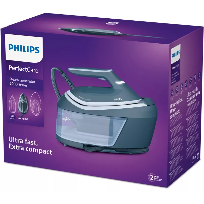 Philips 6000-serie stoomstrijkstation PSG6042/20 2400 W 1,8 l SteamGlide Advanced blauw