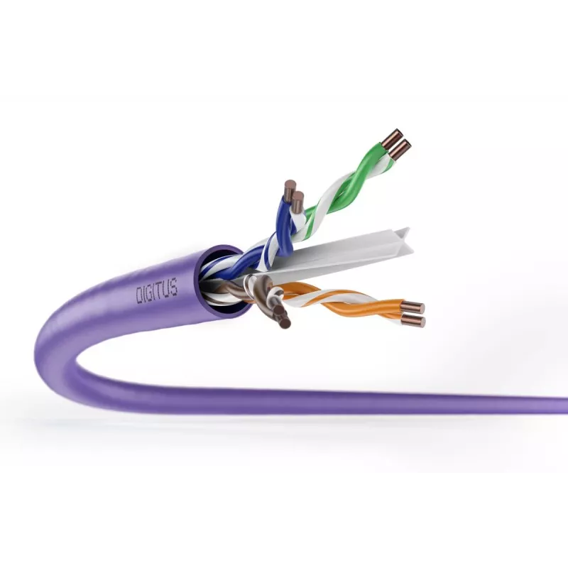 DIGITUS installatiekabel - CAT6 - U/UTP - B2ca - 100 m - violet