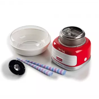 Ariete Cotton Candy suikerspinmachine, 450 W, rood, rood, harde snoepjes, kristalsuiker, 500 W, 280 mm, 280 mm, 265 mm