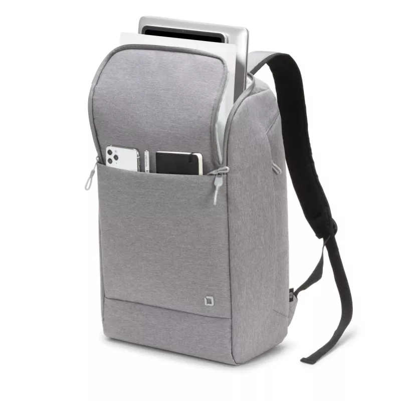 DICOTA backpack Eco Motion – 13-15,6 inch notebookrugzak – lichtgrijs / 600d Rpe polyester