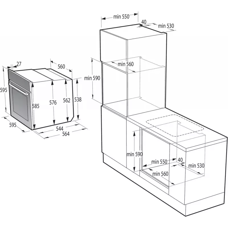 Inbouwoven Gorenje BO6737E02BG, multifunctioneel