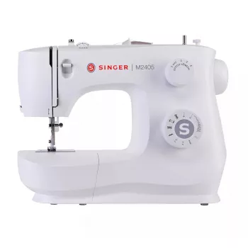 SINGER M2405 halfautomatische naaimachine — mechanisch, 11 programma's, 8 stekenpatronen, 70W, wit