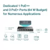 TP-Link 6-poorts Gigabit desktop switch met 3-poorts PoE+ en 1-poorts PoE++