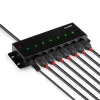 Lindy 42794 industriële metalen USB 2.0-hub met 7 poorten, 480 Mbit/s, montagebeugels, externe voeding, zwart