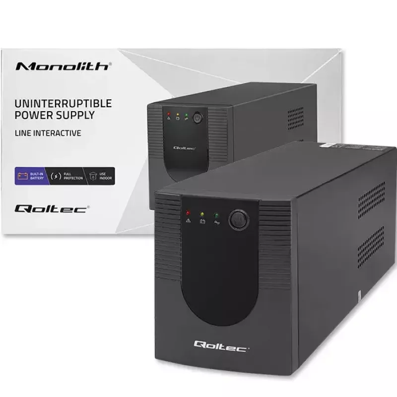 Qoltec UPS 53776 line-interactive 1,5 kVA 900 W 4 AC-uitgangen
