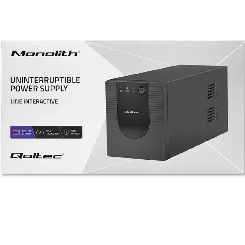 Qoltec UPS 53776 line-interactive 1,5 kVA 900 W 4 AC-uitgangen