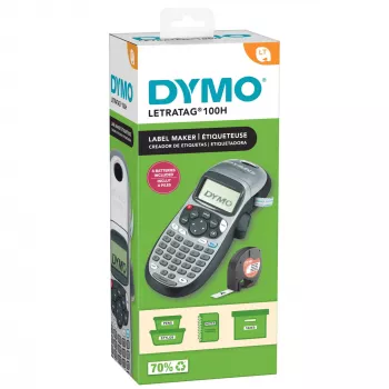 DYMO LetraTag LT-100H draagbare labelprinter | ABC-toetsenbord labelprinter met gebruiksvriendelijk 13-tekens lcd-scherm | voor thuis of kantoor | zilver