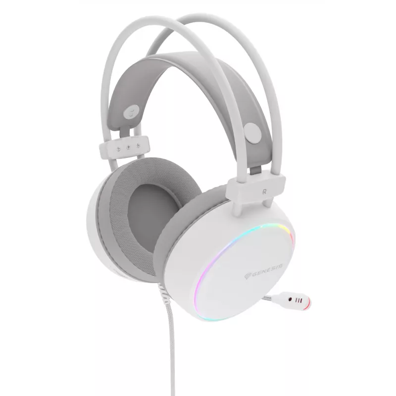GENESIS NSG-2308 hoofdtelefoon/headset bekabeld hoofdband gaming USB Type-A wit