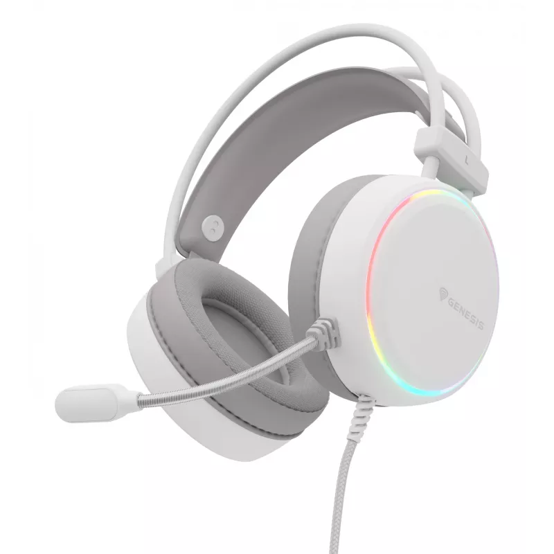 GENESIS NSG-2308 hoofdtelefoon/headset bekabeld hoofdband gaming USB Type-A wit