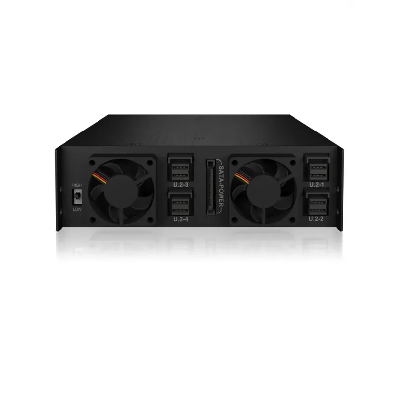 ICY BOX - IB-2242U2K - backplane, 4x U.2 2,5 NVMe SSD (6-15 mm) voor 1x 5,25 bay - black