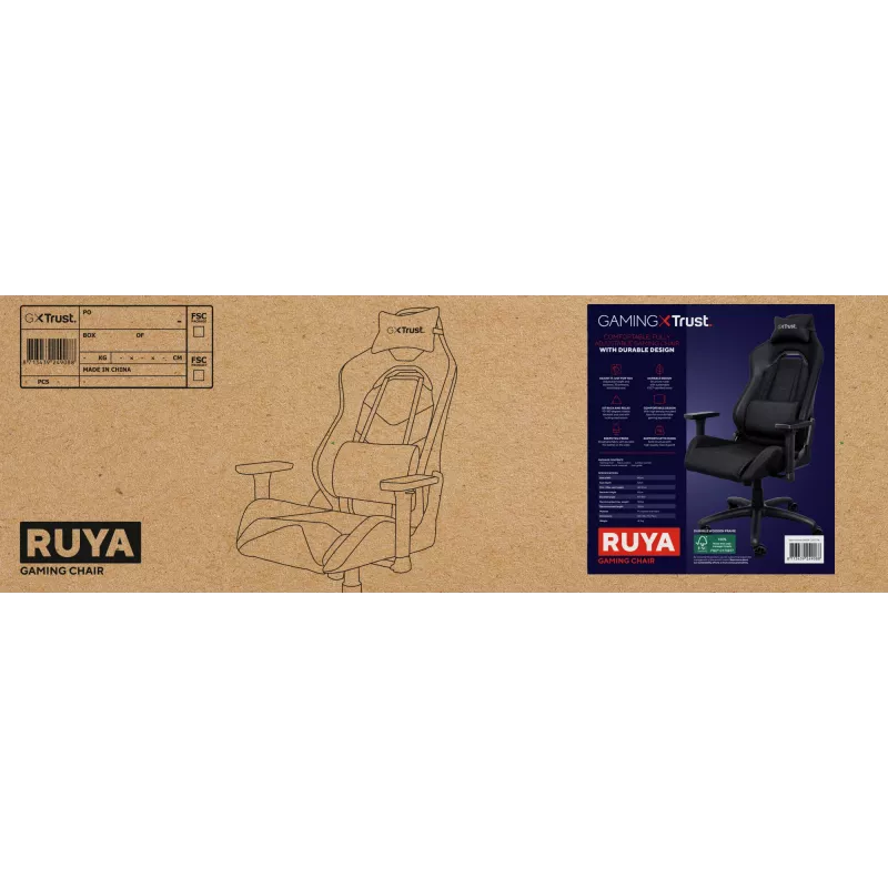 Trust GXT 714 RUYA universele gamingstoel zwart