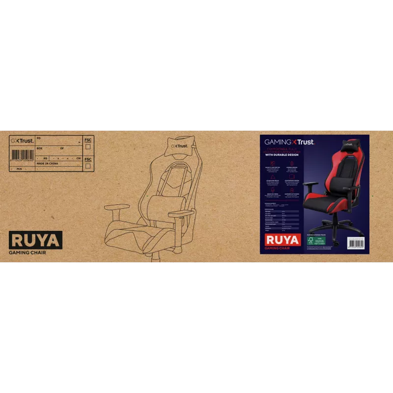 Trust GXT 714 RUYA universele gamingstoel zwart, rood