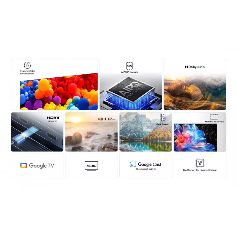 TCL 55P69K tv 139,7 cm (55 inch) 4K Ultra HD Smart TV Wi-Fi zwart