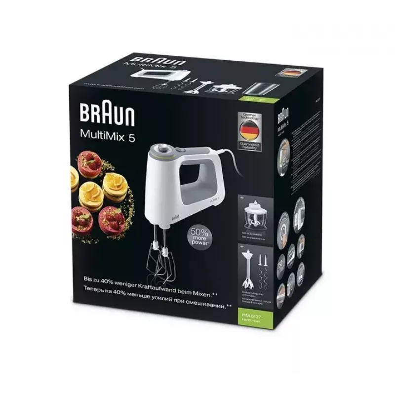 Braun MultiMix 5 HM 5137 handmixer 750 W grijs, wit