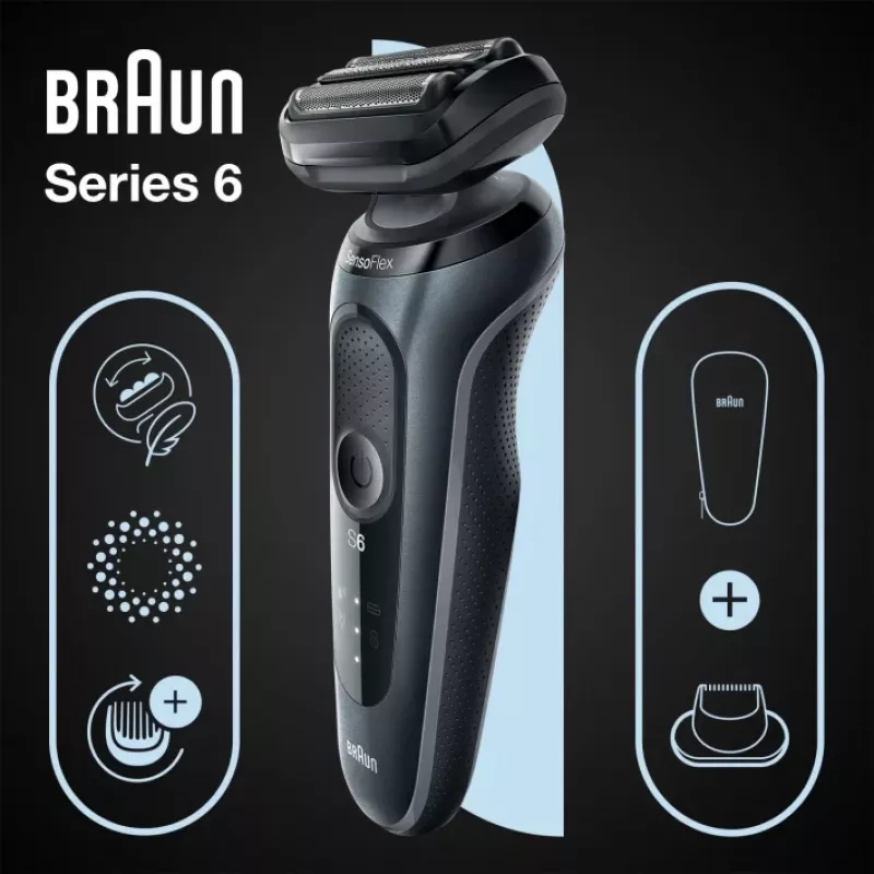 Braun Series 6 61-N1200s foil-scheerapparaat trimmer zwart