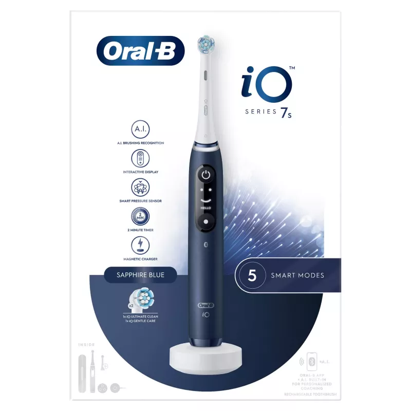 Oral-B iO 7S volwassenen oscillerende tandenborstel blauw, wit
