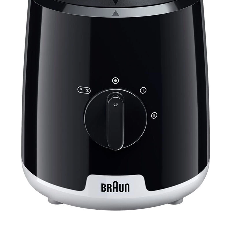 Braun JB1051BK PowerBlend 1 keukenblender, 600 W, 1,25 l, glazen kan, zwart