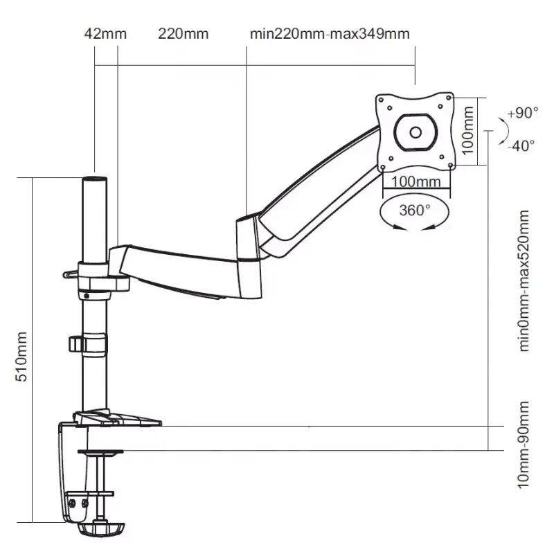 Equip 13–27 inch gelede monitor-bureauhouder