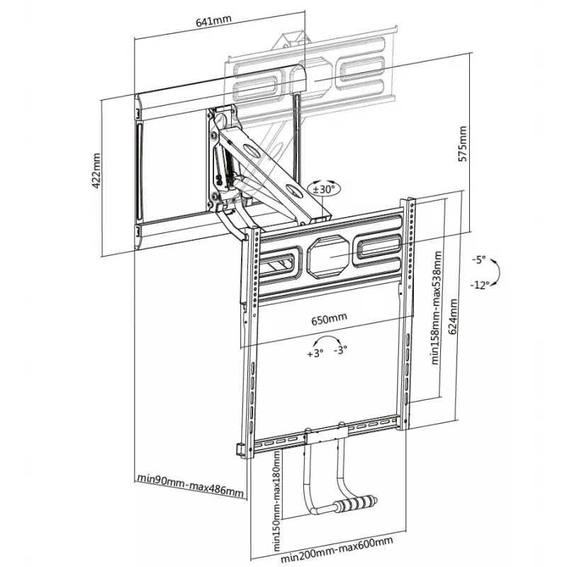 Equip 43 inch-70 inch pull-down TV-wandhouder