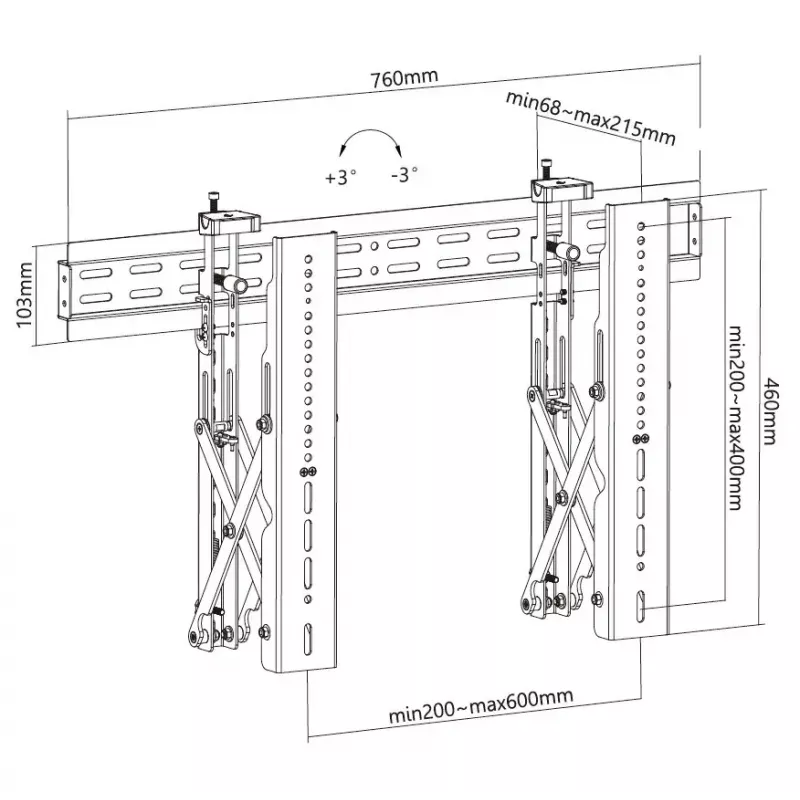 Equip 37 inch-70 inch pop-out videowandbeugel