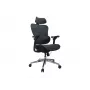 Equip ergonomische premium bureaustoel met hoofdsteun en armleuningen, blauw zwart