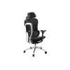 Equip ergonomische premium bureaustoel met hoofdsteun en armleuningen, blauw zwart