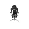 Equip ergonomische premium bureaustoel met hoofdsteun en armleuningen, blauw zwart