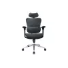Equip ergonomische premium bureaustoel met hoofdsteun en armleuningen, blauw zwart