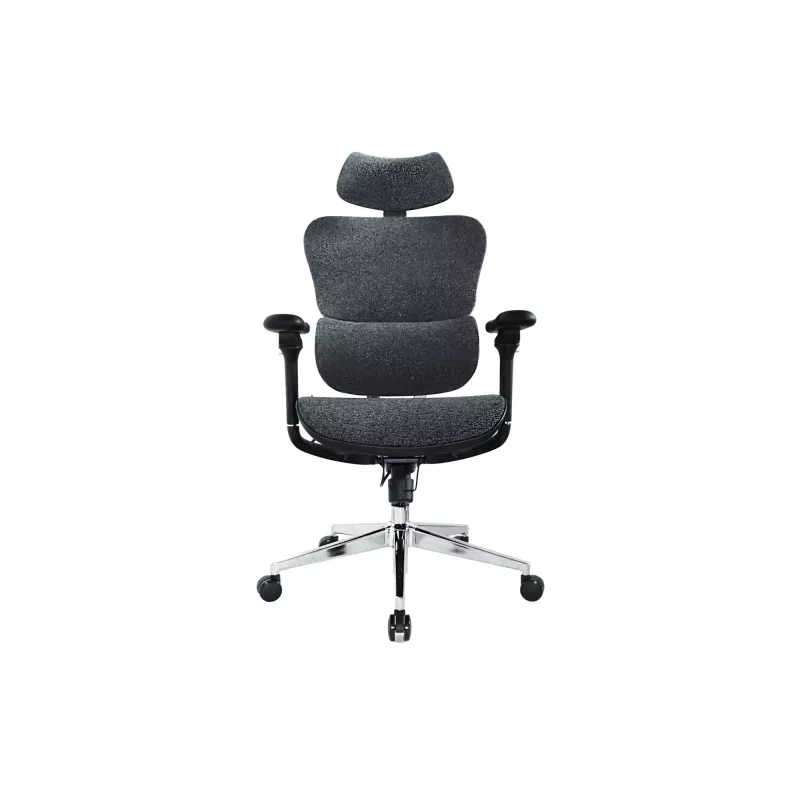 Equip ergonomische premium bureaustoel met hoofdsteun en armleuningen, blauw zwart