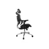 Equip ergonomische premium bureaustoel met hoofdsteun en armleuningen, blauw zwart