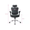 Equip ergonomische premium bureaustoel met hoofdsteun en armleuningen, blauw zwart