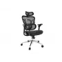 Equip ergonomische premium bureaustoel met hoofdsteun en armleuningen, zwart