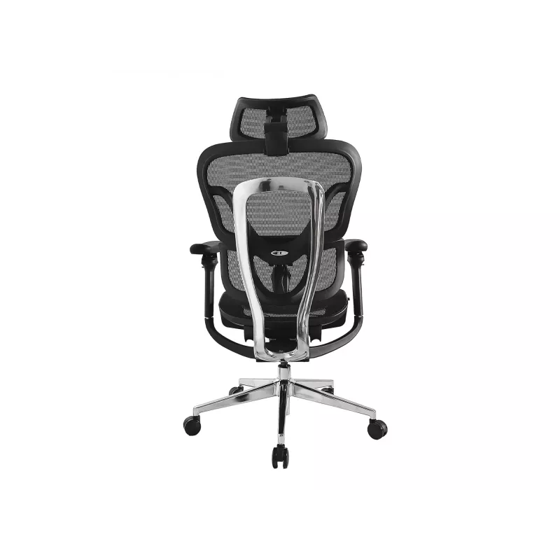 Equip ergonomische premium bureaustoel met hoofdsteun en armleuningen, zwart